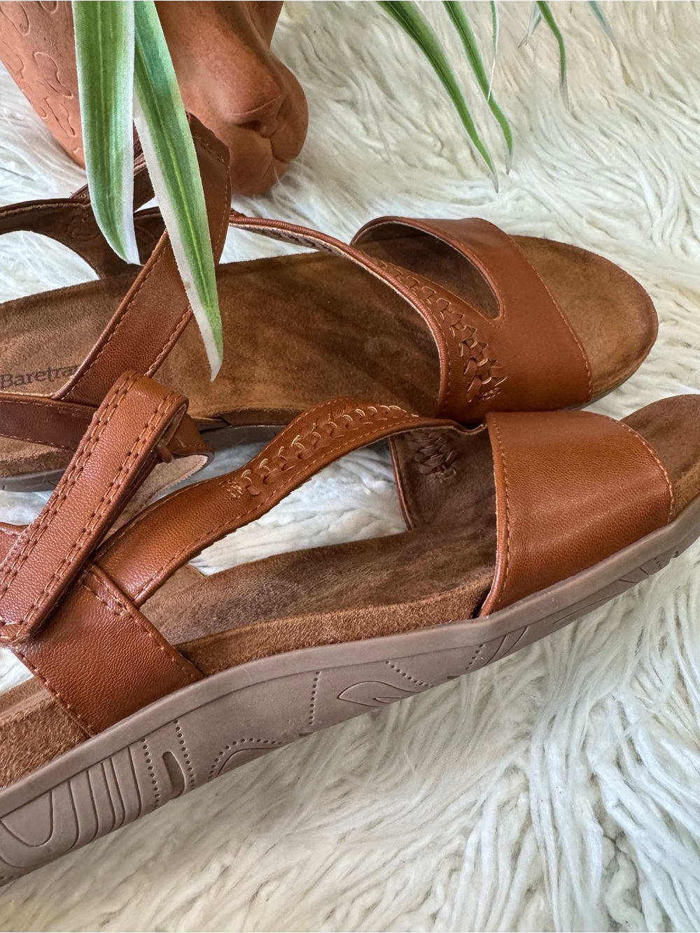 BareTraps Brown Leather Slingback Comfort Sandal